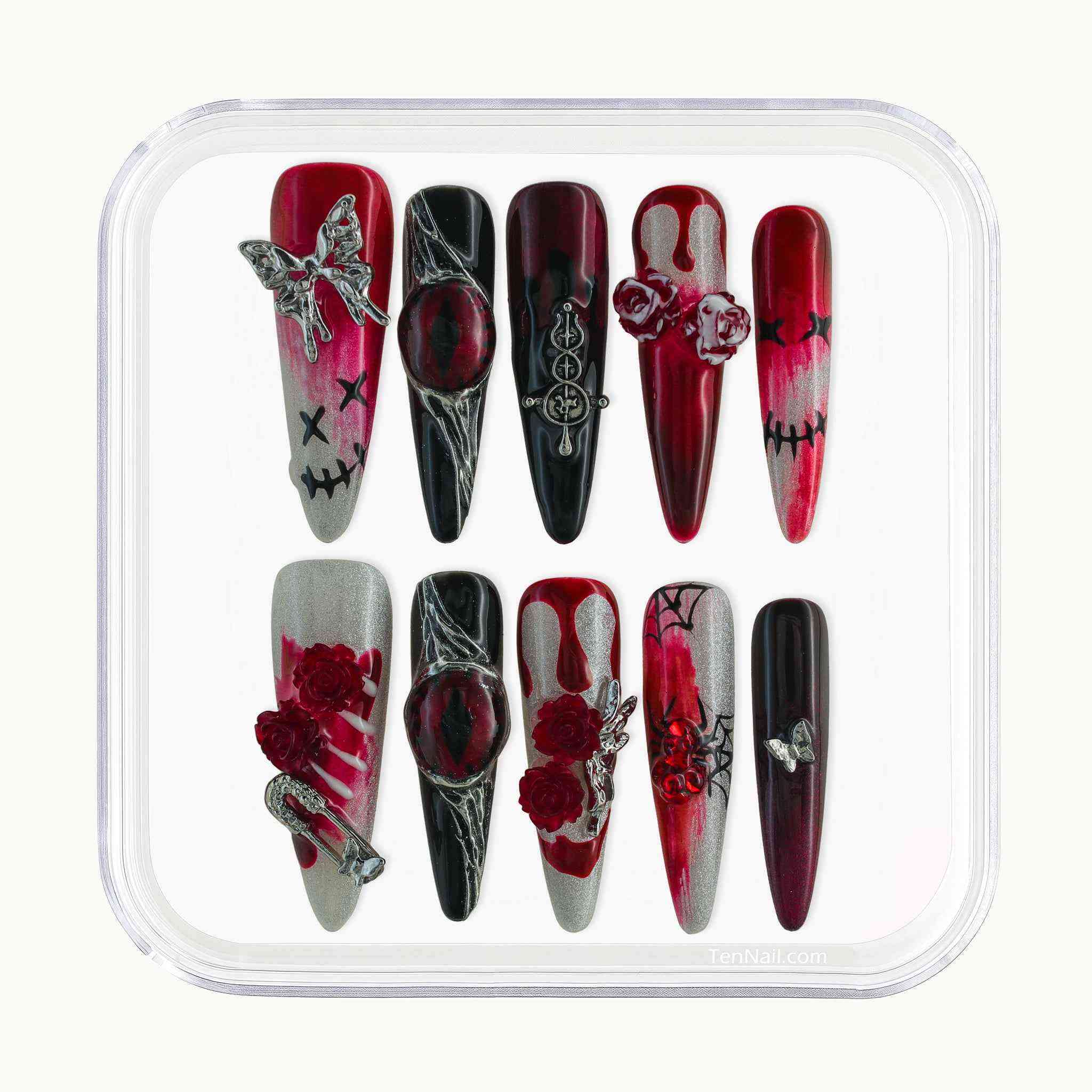 Spooky Night? reusable Press on nails by Tennail